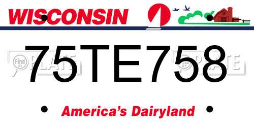 75TE758 Wisconsin License Plate
