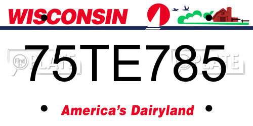 75TE785 Wisconsin License Plate