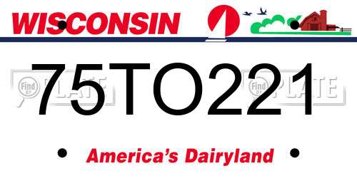75TO221 Wisconsin License Plate