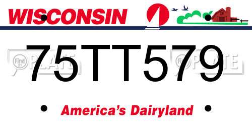 75TT579 Wisconsin License Plate