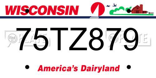 75TZ879 Wisconsin License Plate
