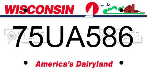 75UA586 Wisconsin License Plate
