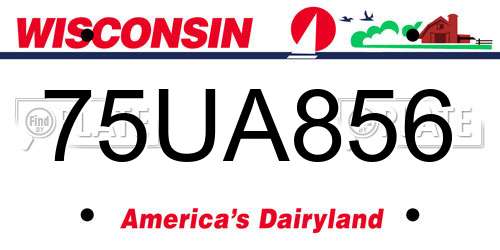 75UA856 Wisconsin License Plate