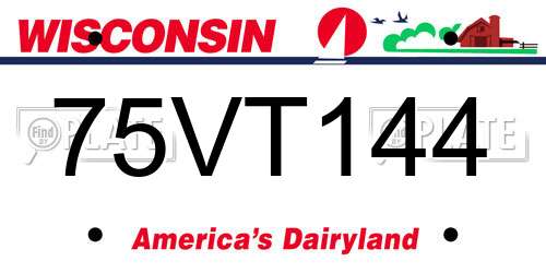 75VT144 Wisconsin License Plate