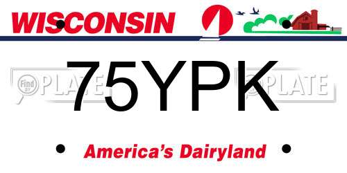75YPK Wisconsin License Plate