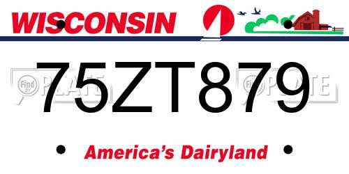 75ZT879 Wisconsin License Plate