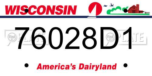 76028D1 Wisconsin License Plate