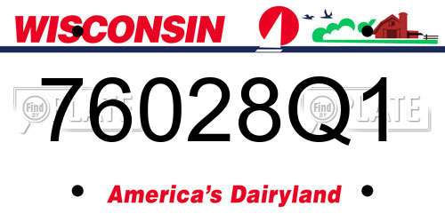 76028Q1 Wisconsin License Plate