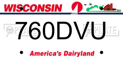 760DVU Wisconsin License Plate
