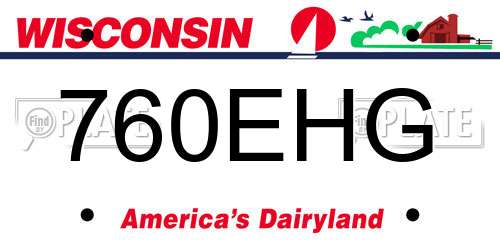 760EHG Wisconsin License Plate