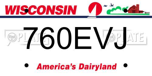 760EVJ Wisconsin License Plate