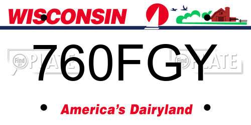 760FGY Wisconsin License Plate