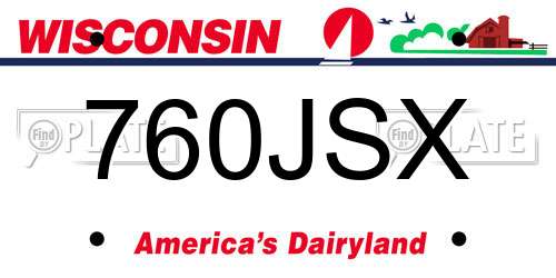 760JSX Wisconsin License Plate