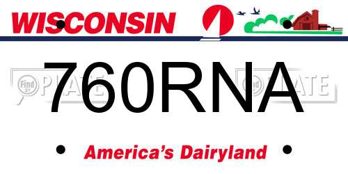 760RNA Wisconsin License Plate