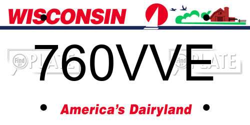 760VVE Wisconsin License Plate