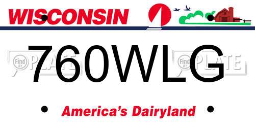 760WLG Wisconsin License Plate
