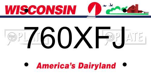 760XFJ Wisconsin License Plate