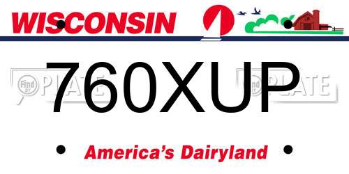 760XUP Wisconsin License Plate