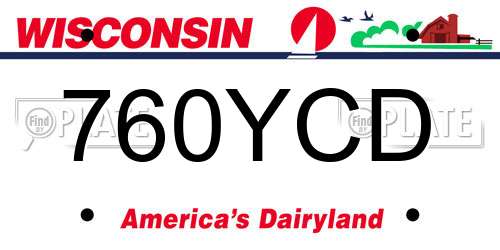 760YCD Wisconsin License Plate
