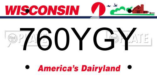 760YGY Wisconsin License Plate