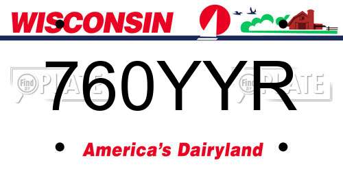 760YYR Wisconsin License Plate