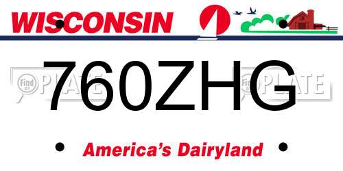 760ZHG Wisconsin License Plate