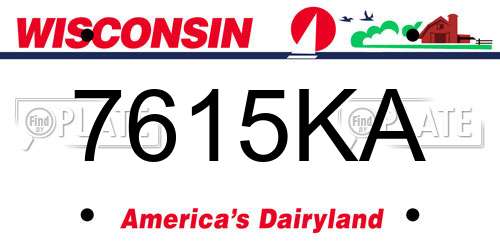 7615KA Wisconsin License Plate