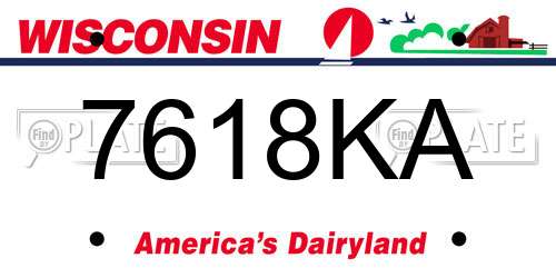 7618KA Wisconsin License Plate