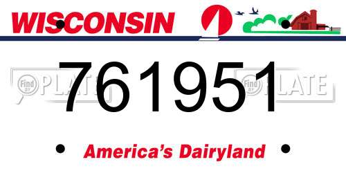 761951 Wisconsin License Plate
