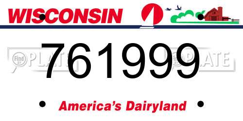 761999 Wisconsin License Plate