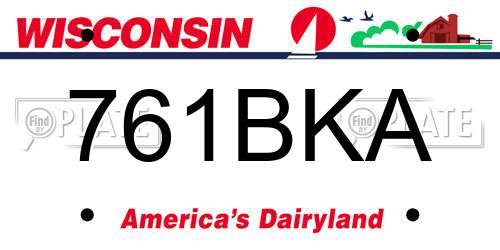 761BKA Wisconsin License Plate