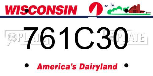 761C30 Wisconsin License Plate