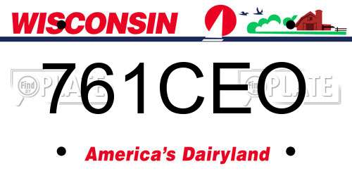 761CEO Wisconsin License Plate