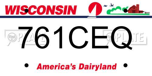 761CEQ Wisconsin License Plate