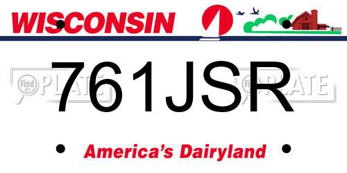 761JSR Wisconsin License Plate