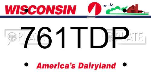 761TDP Wisconsin License Plate