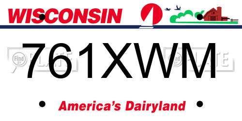 761XWM Wisconsin License Plate