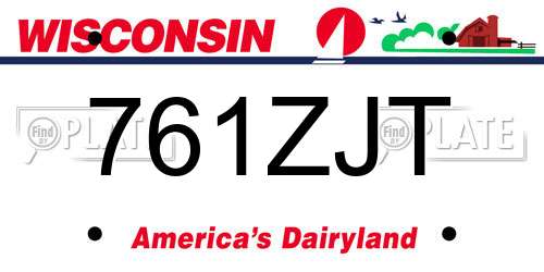 761ZJT Wisconsin License Plate