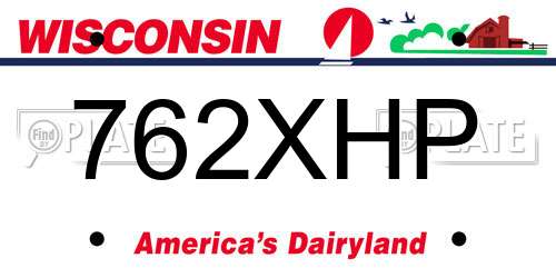 762XHP Wisconsin License Plate