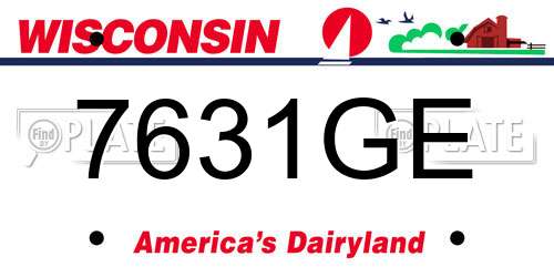 7631GE Wisconsin License Plate