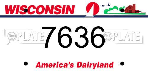 7636 Wisconsin License Plate