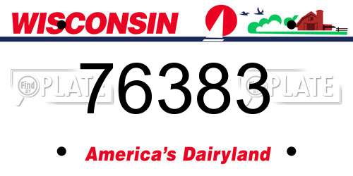 76383 Wisconsin License Plate
