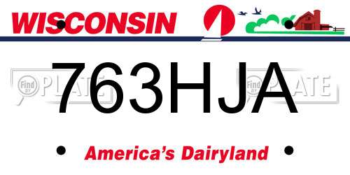 763HJA Wisconsin License Plate