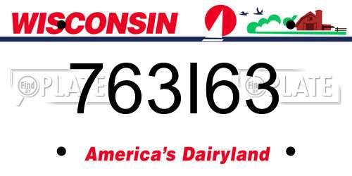 763I63 Wisconsin License Plate