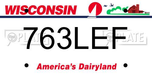 763LEF Wisconsin License Plate