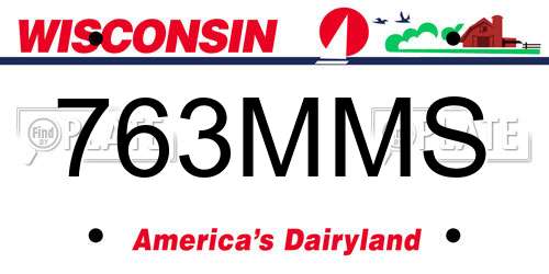763MMS Wisconsin License Plate