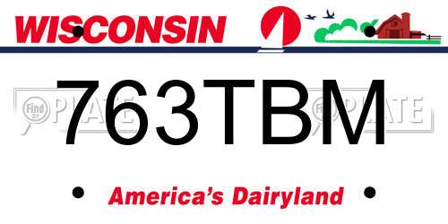 763TBM Wisconsin License Plate