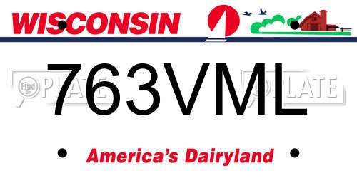 763VML Wisconsin License Plate