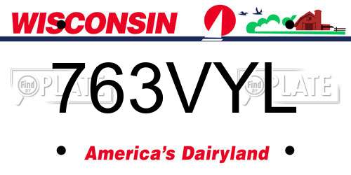 763VYL Wisconsin License Plate