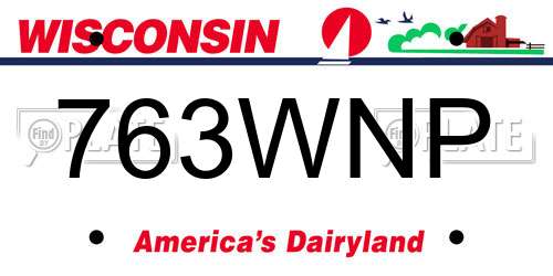 763WNP Wisconsin License Plate